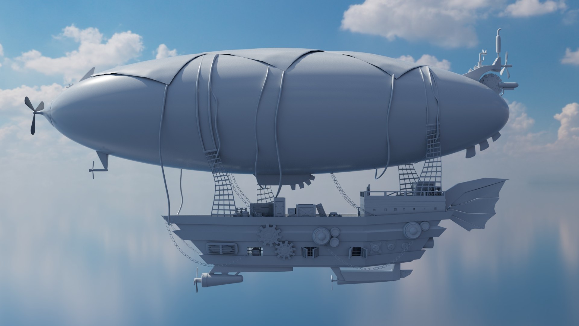3D Steampunk Airship Model - TurboSquid 2202437