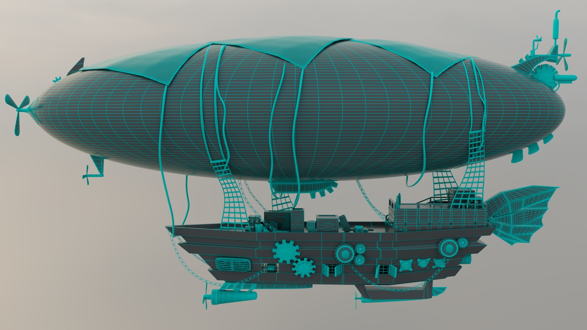 3D Steampunk Airship Model - TurboSquid 2202437