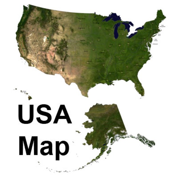 topographic united states 3d model