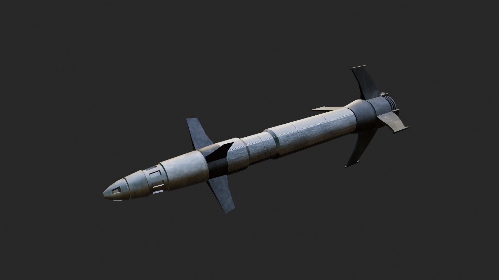 Medium Ballistic Projectile 3D model https://p.turbosquid.com/ts-thumb/ME/q8xCj3/OT/rocket2/png/1788117012/1920x1080/fit_q87/f8701e91fefc418ec9265720c0c2db0c387ea867/rocket2.jpg