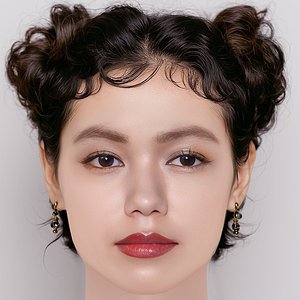 Fumi Nikaido Head - No Hair - Low poly head for game 3D