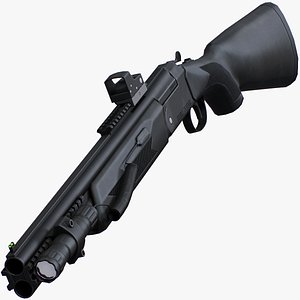 Pump Shotgun 3D Model $8 - .blend .dae .fbx .obj .stl