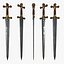 Fantasy-Rollenspiel-Schwert, Klinge, Messer, Hackmesser, Langschwert, Kurzschwert, Falchion, Gladius, Entermesser, Jian, Claymore, Breitschwert, Katana, Odachi, Shamshir, Krummsäbel, Machete, Säbel, Flamberge, Zweihänder, Sappara, Khopesh, Sax-Sammlung