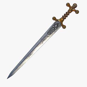 Fantasy Sword RPG La Tene Celtic Sword Blade Straight Gladius Board Shortsword 3D model