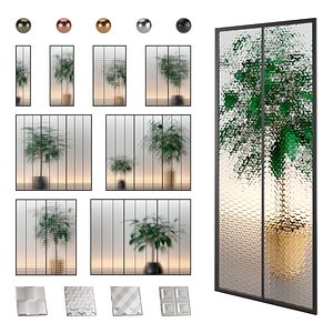 Glass Partition Set 02 3D model