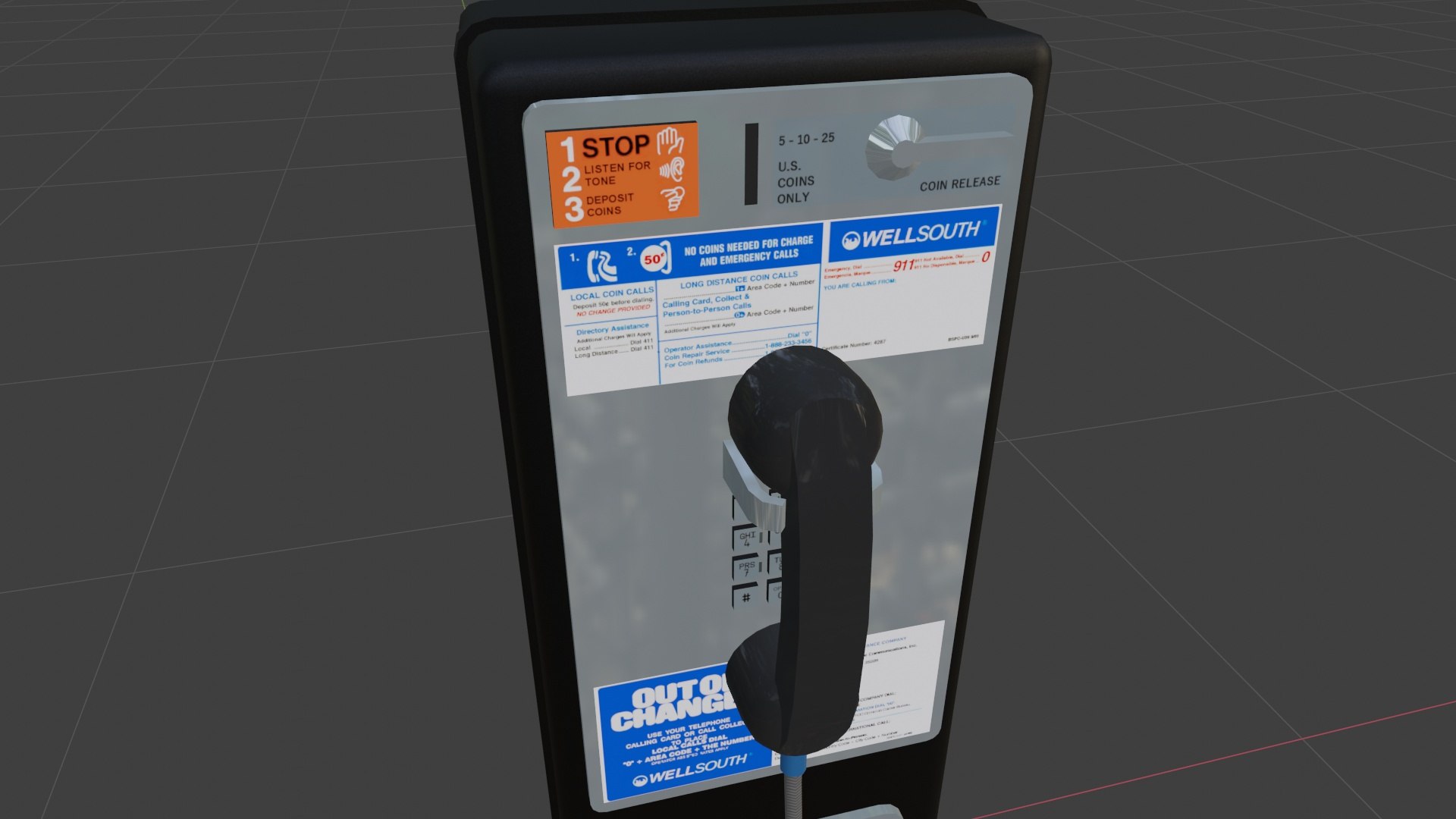 Payphone - Standalone Unit 3D - TurboSquid 2260071