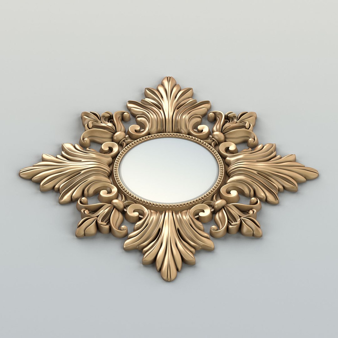 3D Carved Rectangle Mirror Frame - TurboSquid 1552839