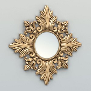 3D carved rectangle mirror frame