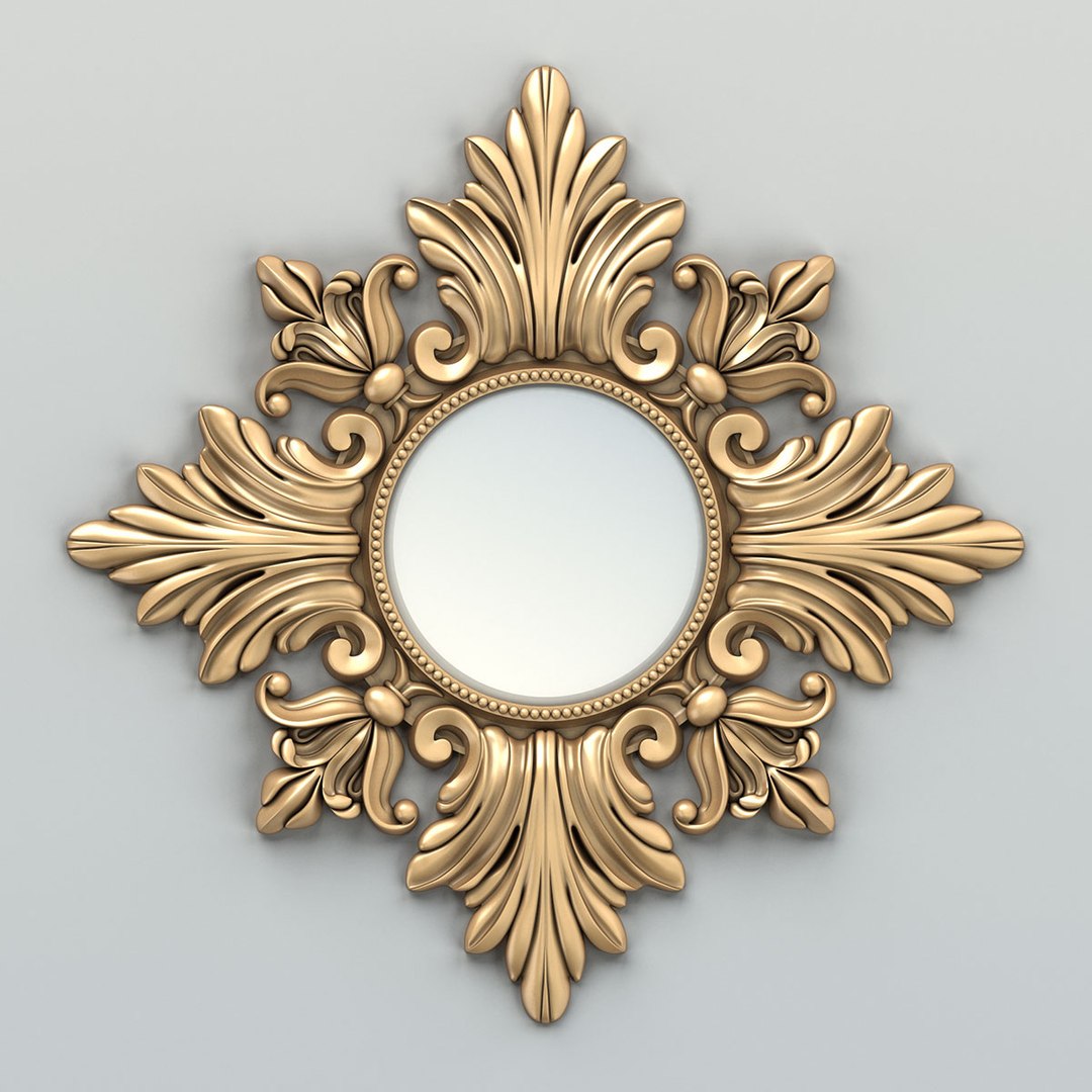 3D Carved Rectangle Mirror Frame - TurboSquid 1552839