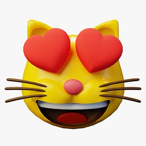 Heart eyes Cat Emoticon Emoji or Smiley