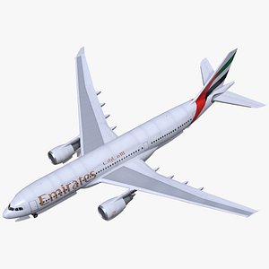 Emirates Airline Commercial Aircraft Airbus A330-200 Rigged for Maya model