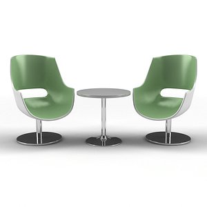 Modern Table and Scoop Chairs
