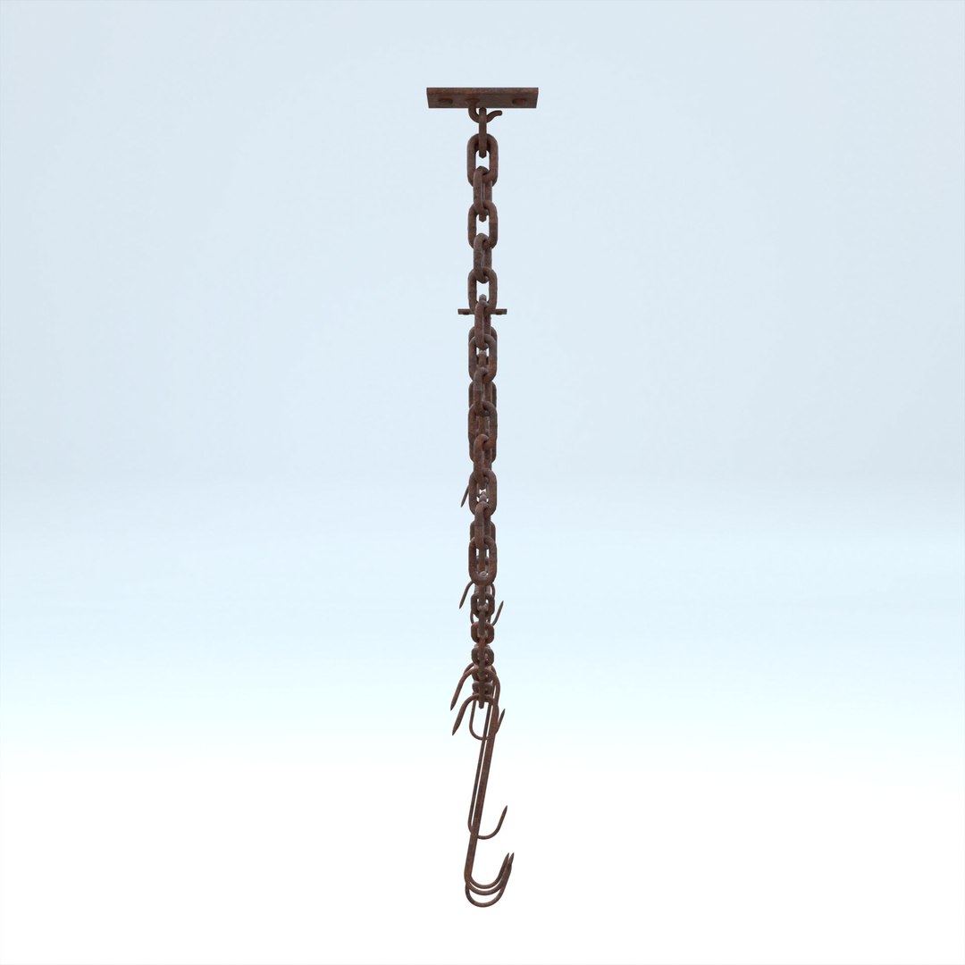 3D Model Rusty Chain With Hooks - TurboSquid 2449873