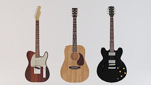 3D guitars acoustic model