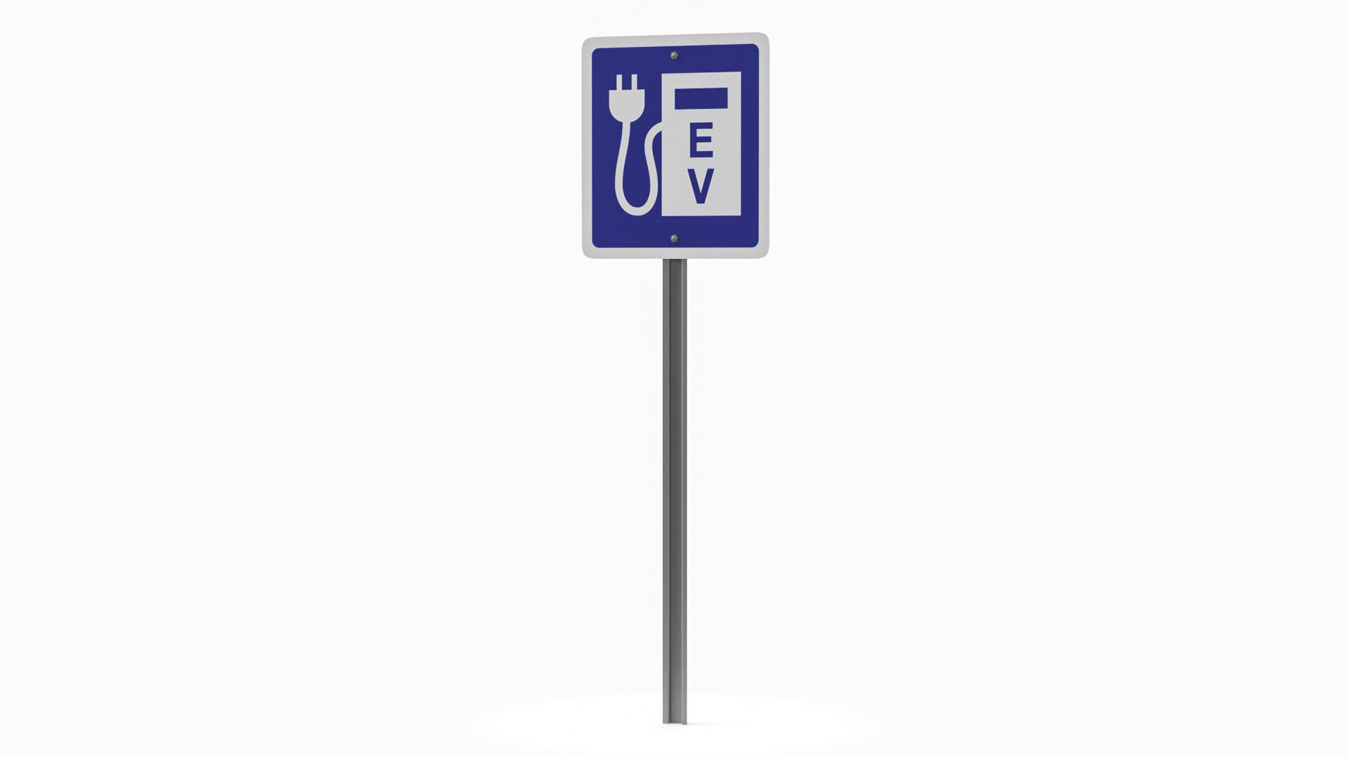 3D Low Poly Detailed EV Street Sign Model - TurboSquid 2401495
