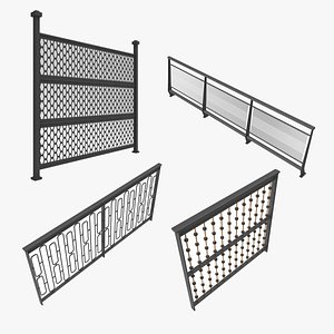 3D model Metal Railing Bundle &ndash; High Quality Architectural Fence &amp; Guardrail Models