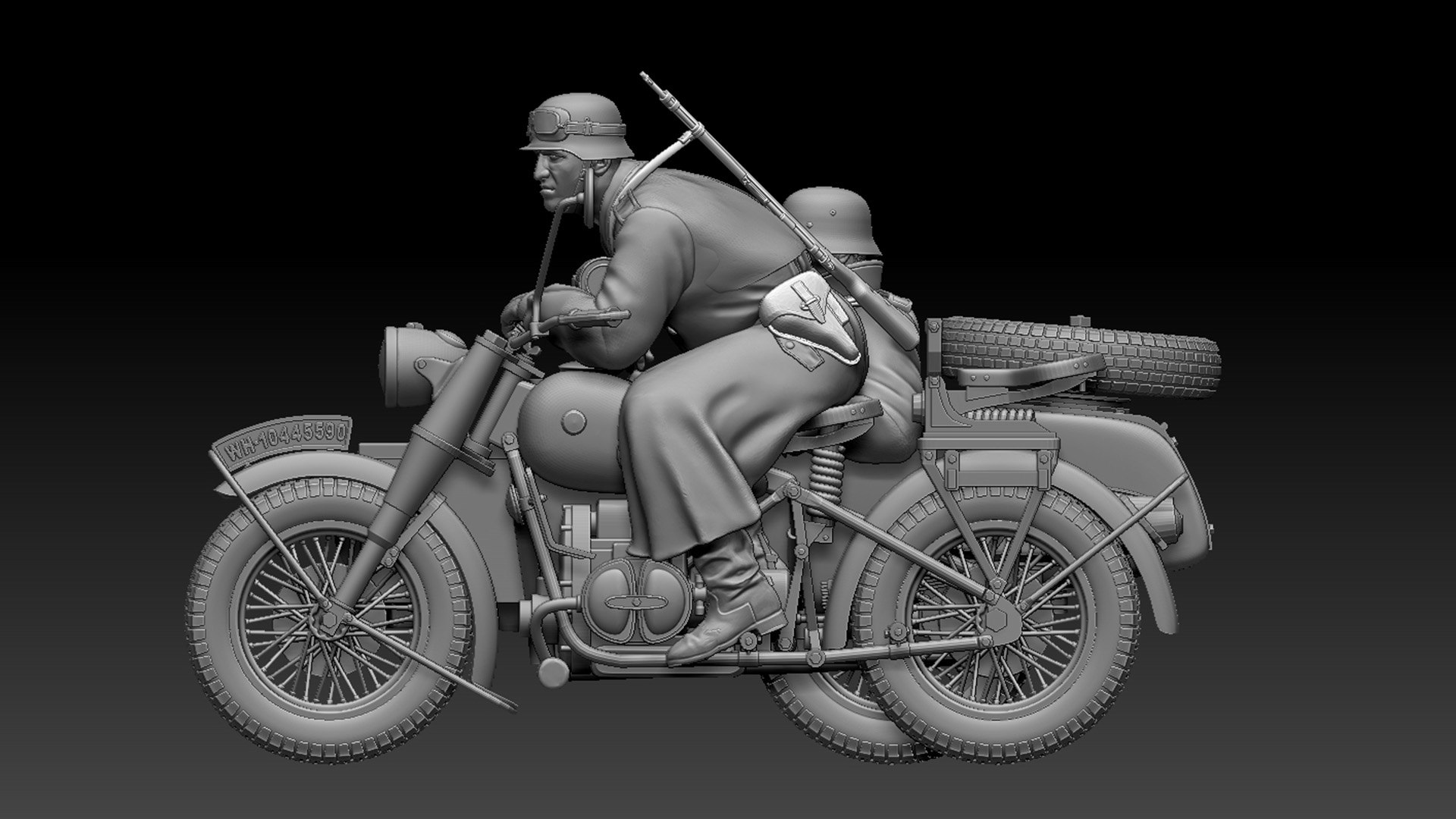 3D Model German Motorcycle Crew Ww2 TurboSquid 1901613