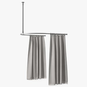 Dressing Room Curtain White Open