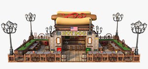 cartoon restaurant toon 3D model