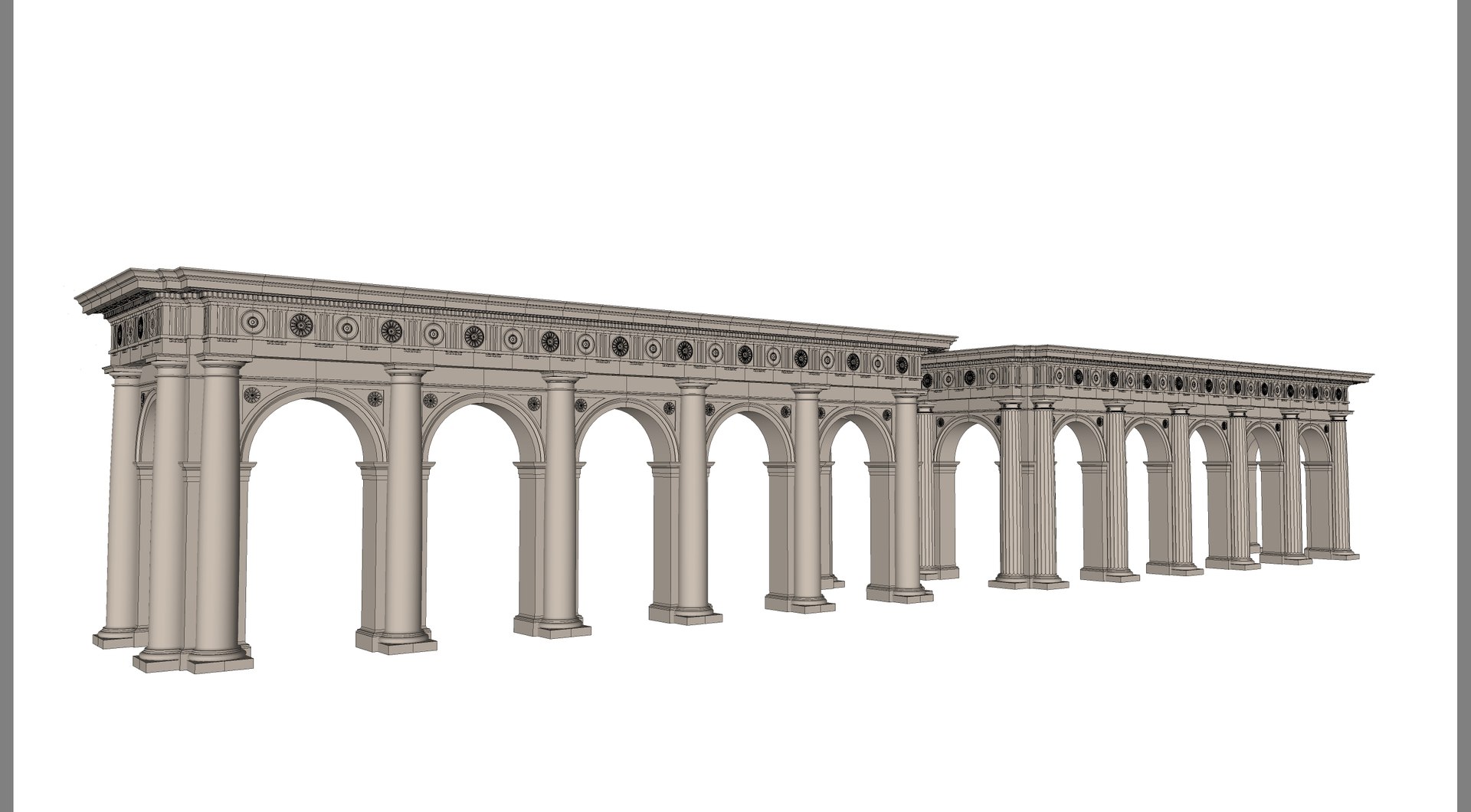 Arch in classical Doric Denticulated order model https://p.turbosquid.com/ts-thumb/MF/xvg5IJ/pv/10/jpg/1727024170/1920x1080/fit_q87/5091d0fd3403a2225e5f2269cebf5189e3895c40/10.jpg