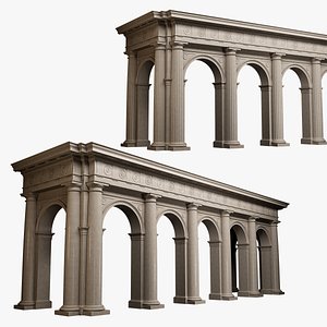 Arch in classical Doric Denticulated order model