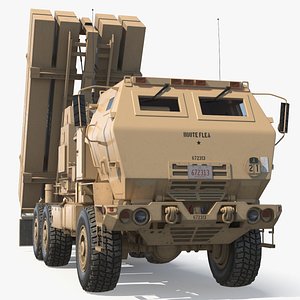 3D Tactical Air Defense Launcher Vehicle Sand Simplified