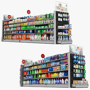 3D model supermarket Rack Bath Products And Detergents