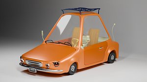 Lowpoly Stylized cartoon car -PBR Textures 3D model