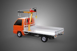 ORANGE WHITE DROPSIDE FOLDING JIB CRANE HOIST MOTOR CRANK WINCH TRUCK PICKUP TYPE E55