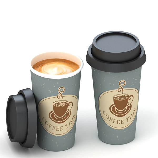 Coffee Paper Cup With Lid and Stopper 3D model - TurboSquid 2135372