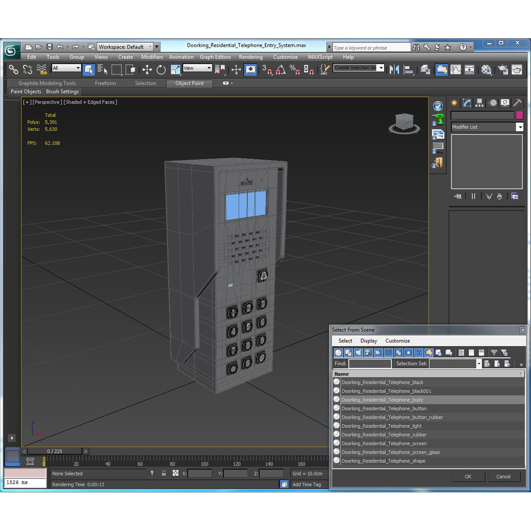 3d model doorking residential telephone entry door