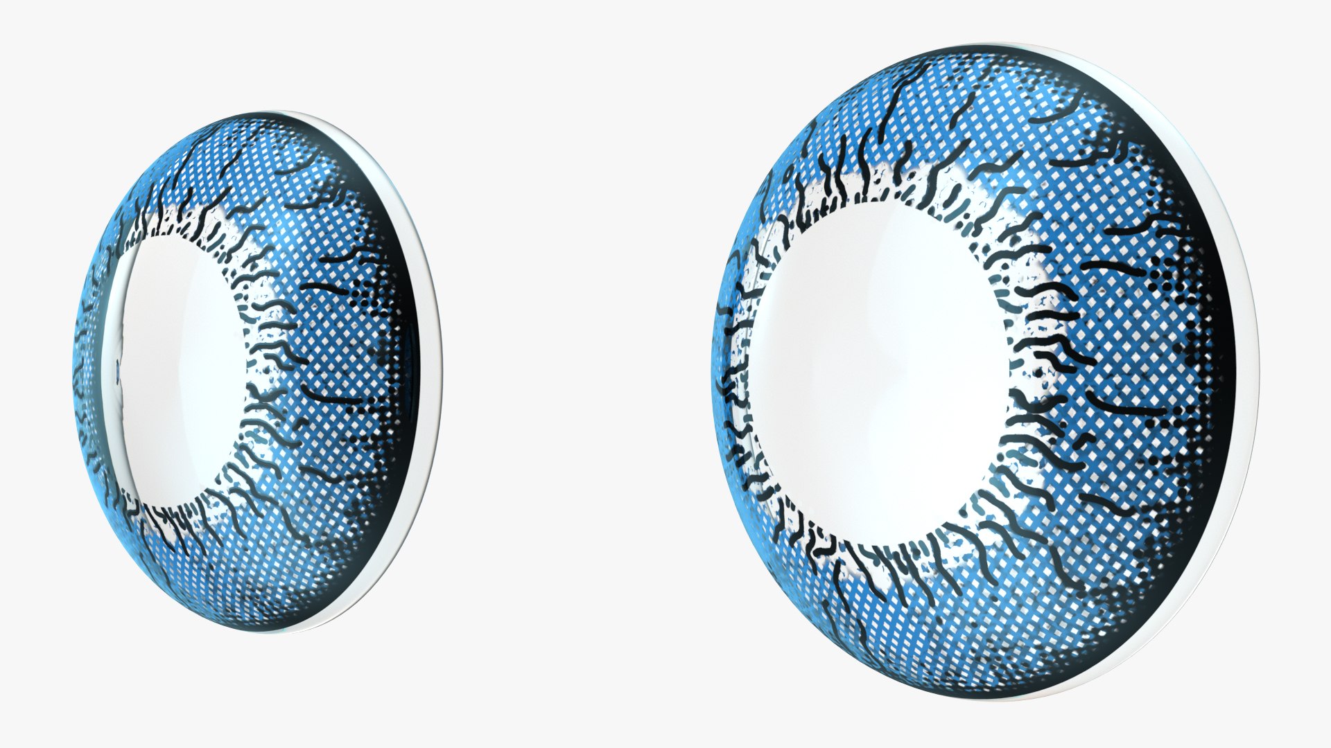 Coloured Contact Lenses Blue 3D model preview