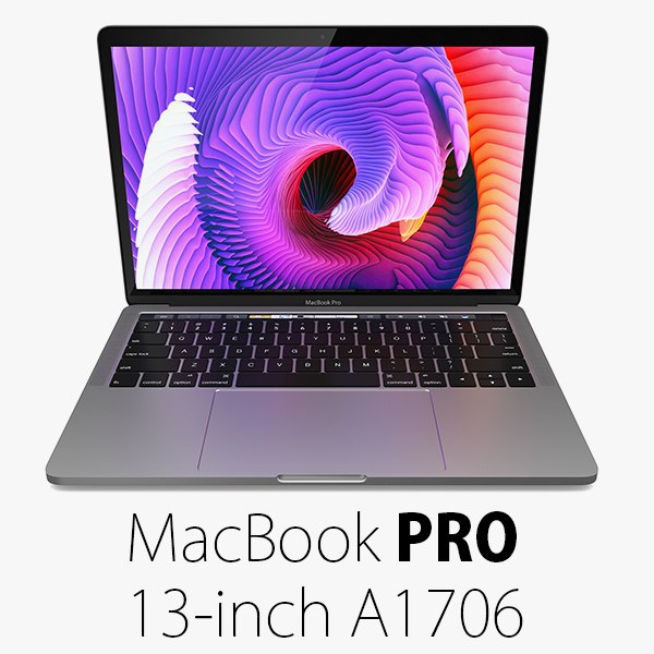 MacBook Pro 13インチA1706タッチバーグレー3Dモデル - TurboSquid 1093987