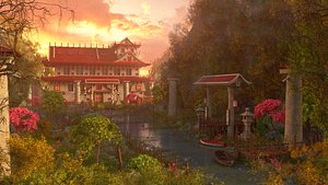 Asian River House Environment model