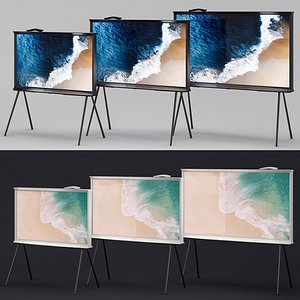 3D realistic samsung qled serif