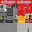 Dois edifícios detalhados de restaurantes de fast food