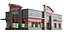 Dois edifícios detalhados de restaurantes de fast food