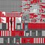 Dois edifícios detalhados de restaurantes de fast food