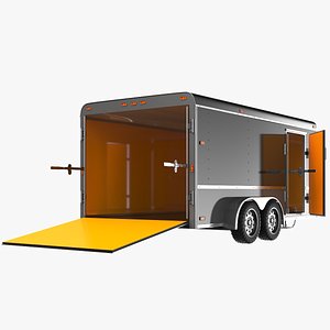 Detailed Cargo Trailer Open