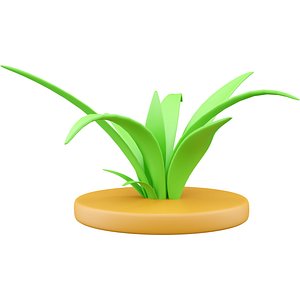 3D 3d  Fresh grass icon model