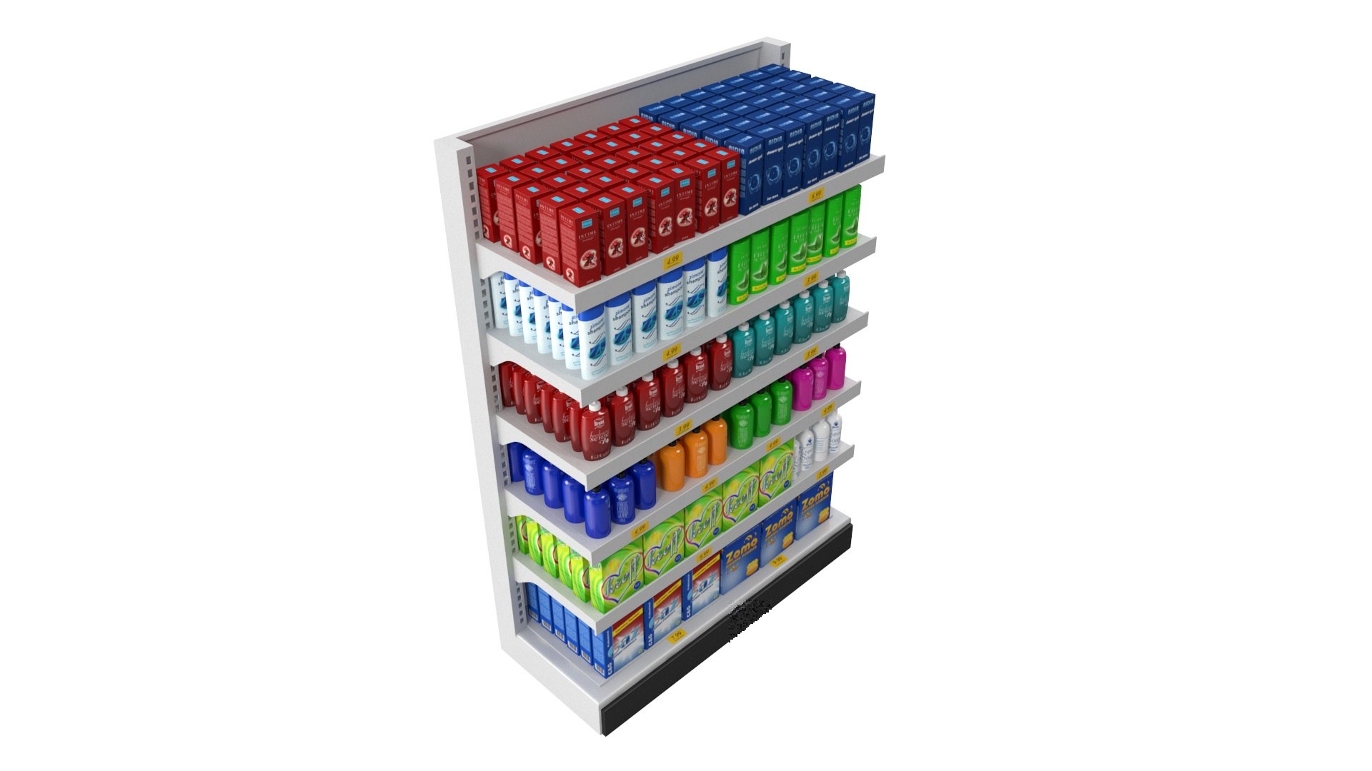 Supermarket Shampoos Shelf 3D Model - TurboSquid 2173984