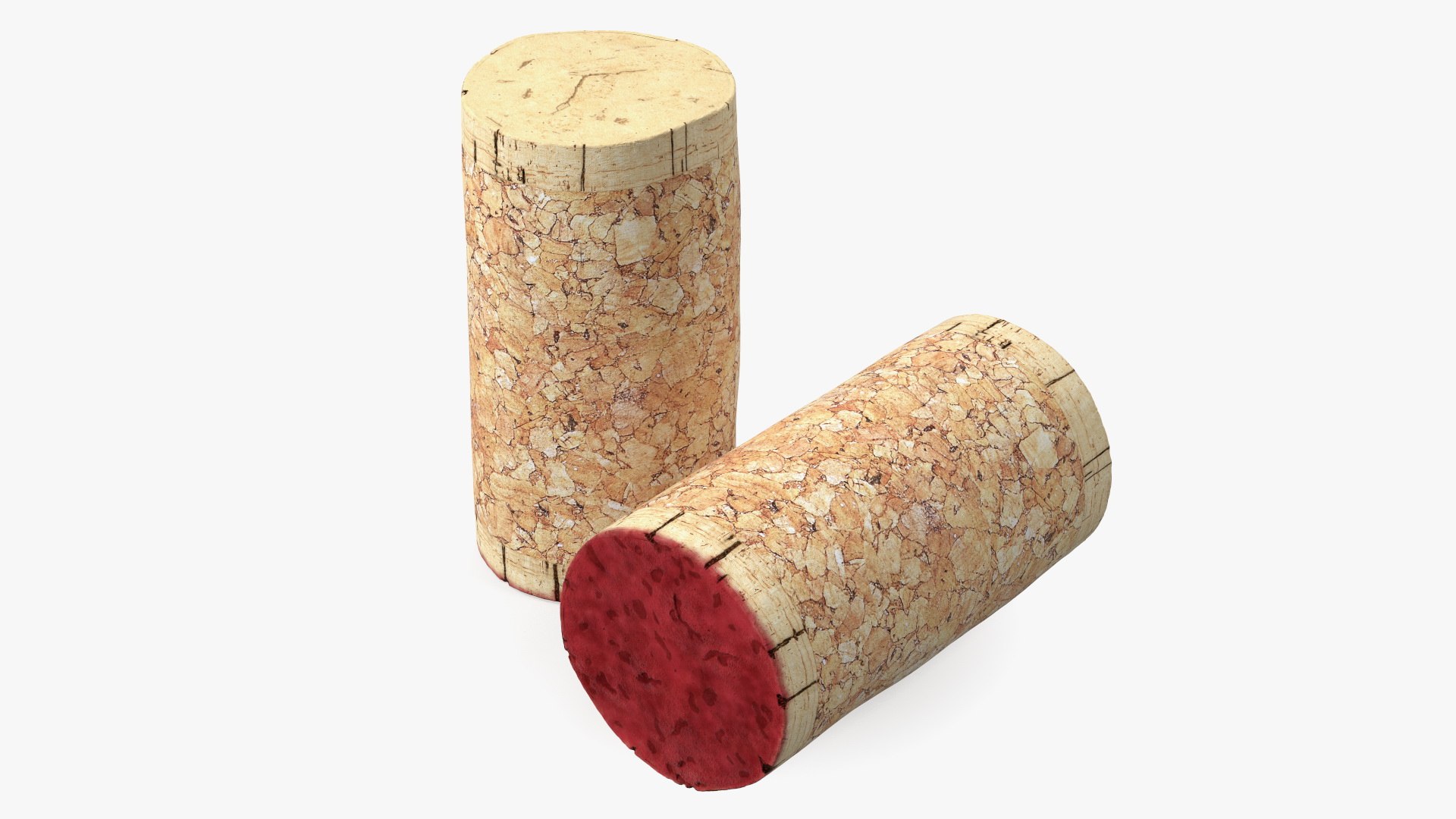 Traditional Wine Cork Stopper 3D model for industrial visualization, technical presentation, simulation, product rendering, and animation