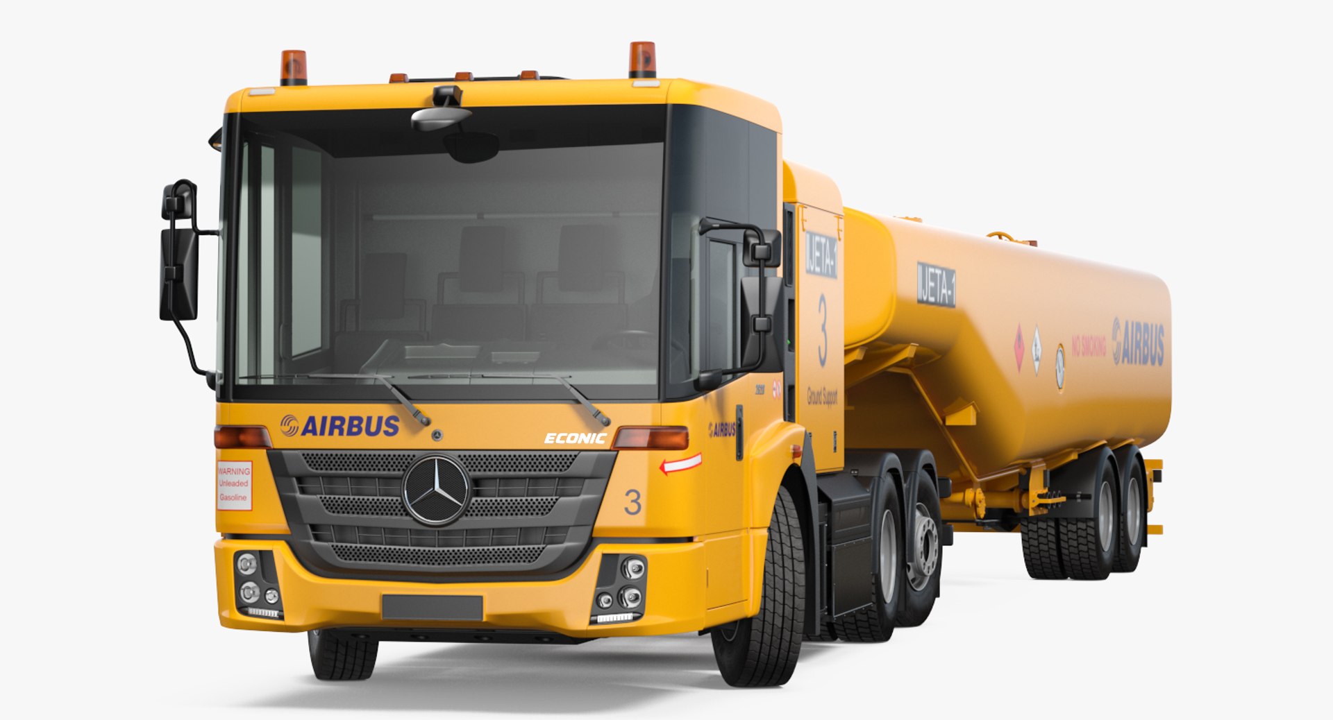 Mercedes-Benz Econic Aviation Refueler Rigged 3D model preview