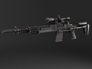 rifle sniper m14 3d model