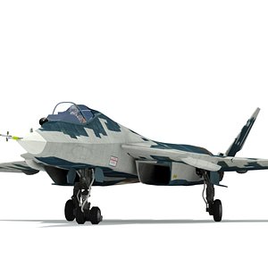 3D model high quality su57 jet fighter