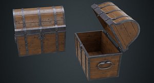 3D wooden chest 1a