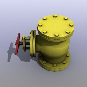 low-poly gas valve 3ds