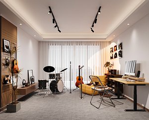 Modern Home Music Studio 380 3D