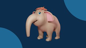 Elephant 3D Cartoon Rigged Model - Blender 3D