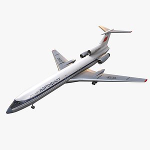 3D model Tupolev Tu-154 USSR Animated